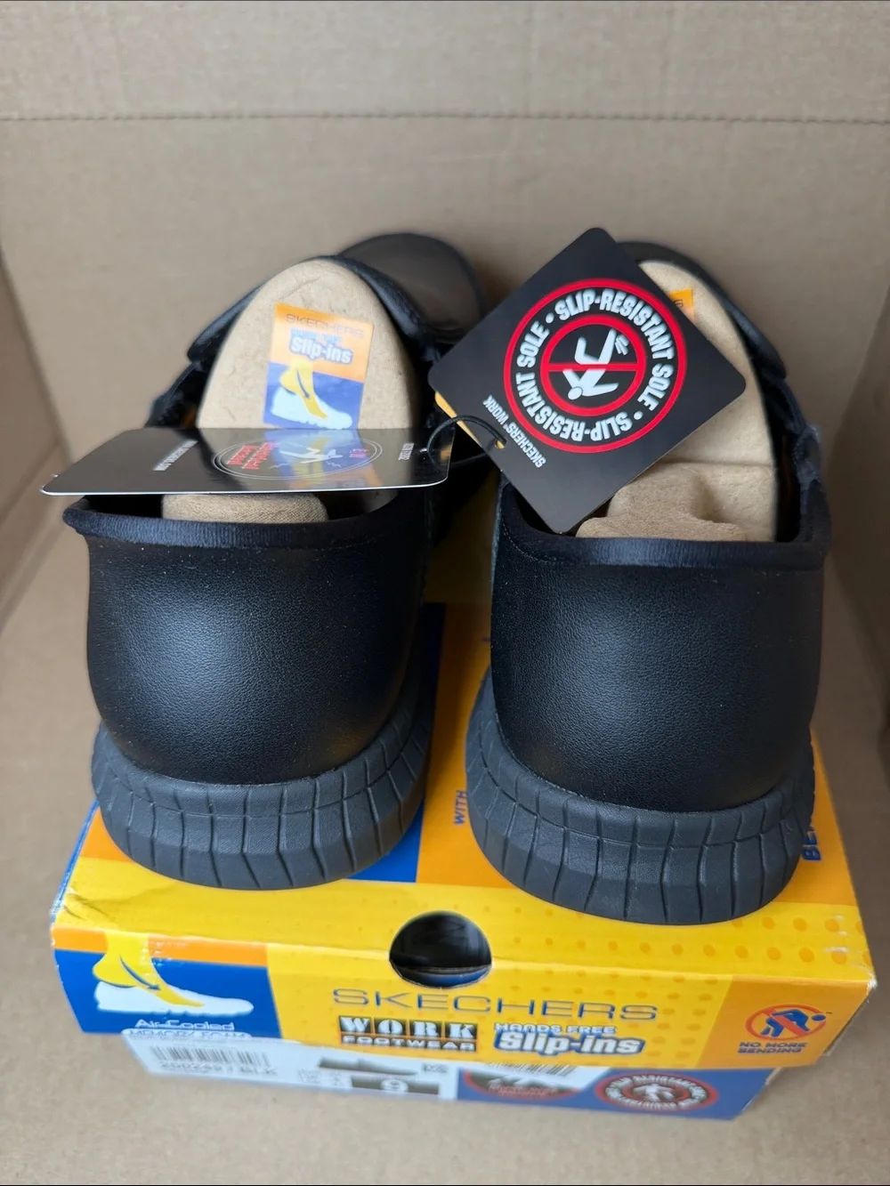 Skechers Black Slip-On Casual Work Loafers